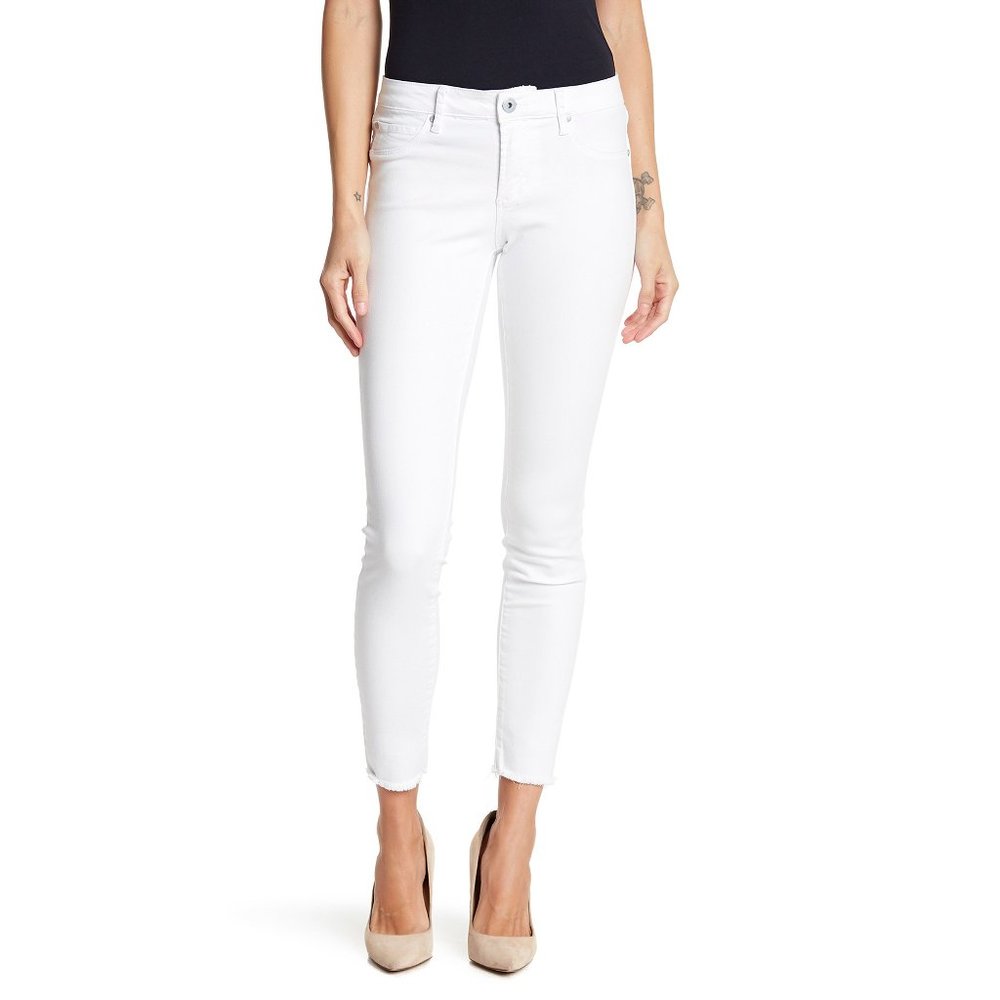 Munich White Sarah Skinny Mid Rise Jeans 32